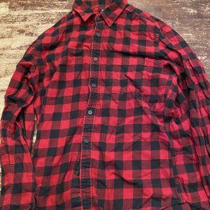 Flannel Checked Long Sleeve Shirt (15 Red Medium)